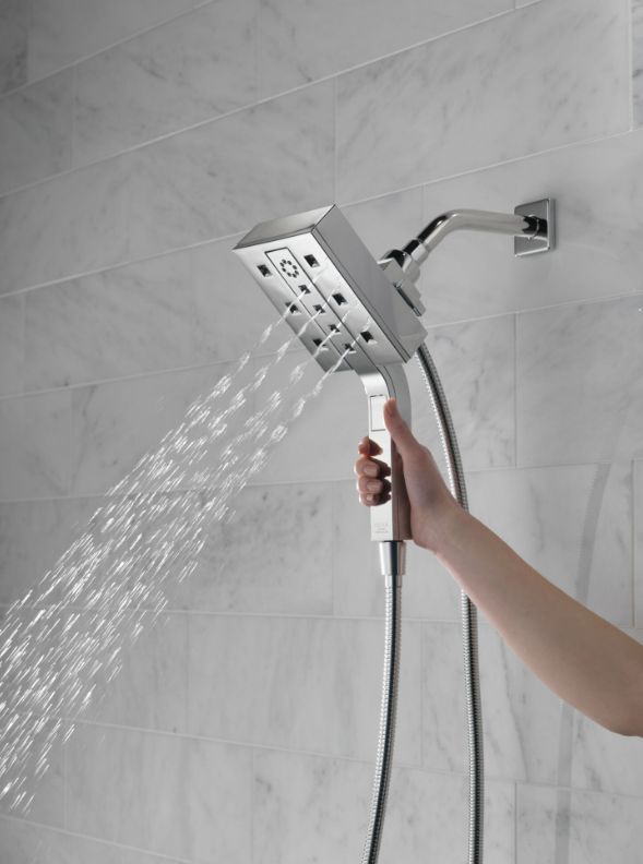 Delta Universal Showering Lumicoat® Chrome 1.75 GPM H2Okinetic® In2ition® 4-Setting Two-in-One Shower-1