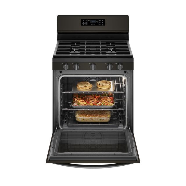 Whirlpool® 30" Fingerprint Resistant Black Stainless Steel Freestanding Gas Range-1