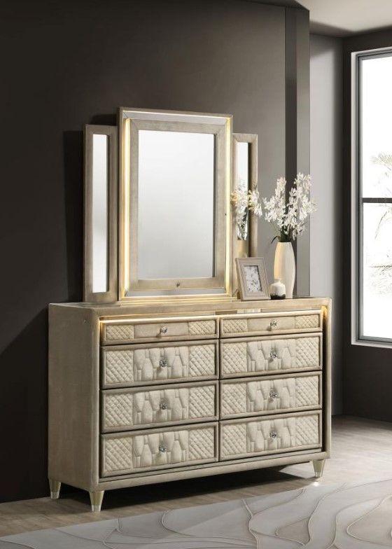 Coaster Lorient Camel/Ivory Dresser and Mirror | Arkansas Furniture | Hot  Springs, Arkansas