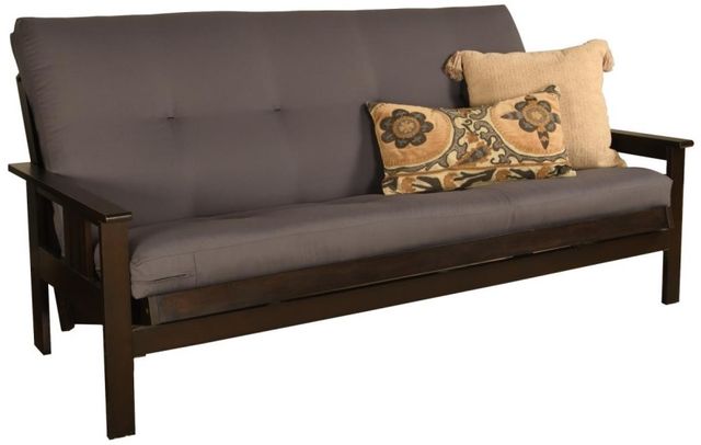 Kodiak Furniture Monterey Twill Gray/Espresso Full Futon with Mattress-0