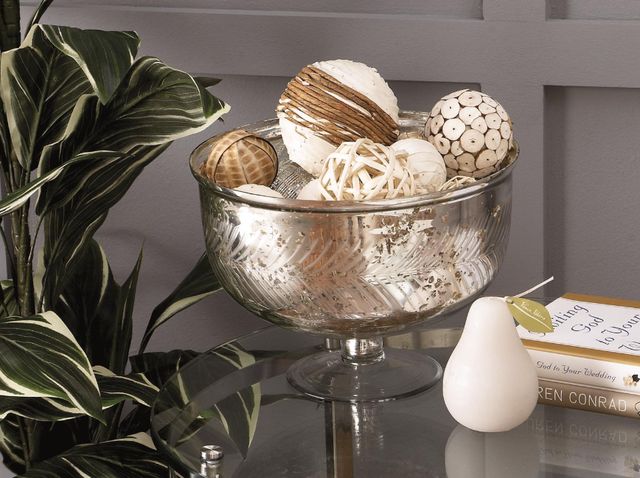 Deco Marche Silver Glass Handmade Decorative Bowl-3