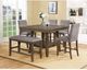 Crown Mark Manning Brown/Gray Counter Dining Bench-1