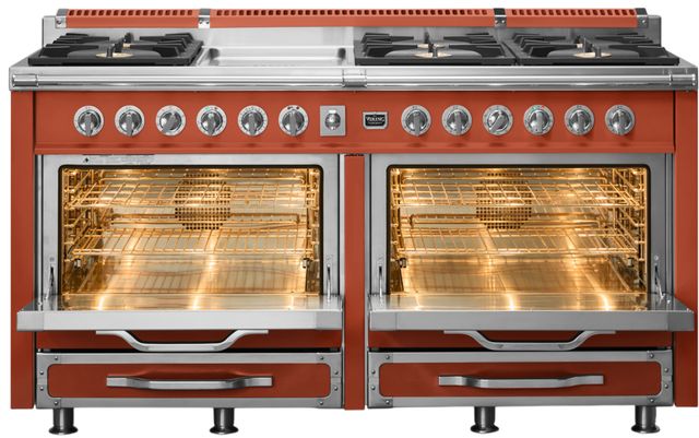 Viking® Tuscany 66” Spiced Cider Pro Style Dual Fuel Range with Griddle-1