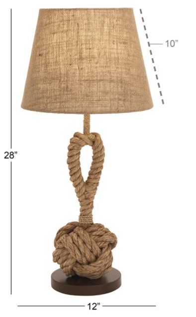 Deco Marche Brown Twisted Rope Table Lamp-2