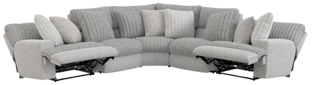 Catnapper® Abraxas 5-Piece Moonstruck 41" Curved Manual Reclining Sectional