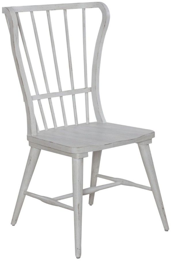 Liberty Furniture River Place Riverstone White Windsor Back Side Chair-0