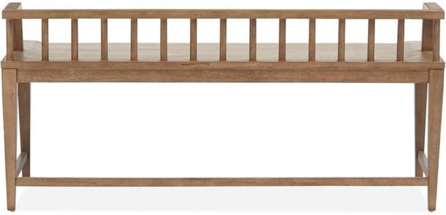 Magnussen Home® Lindon Belgian Wheat Arm Bench with Low Back-3