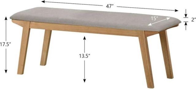 Winners Only® Uptown Gray/Natural Oak Bench-2