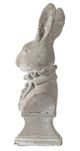 A & B Home Gray Cement Rabbit Bust Accent Figurines-2