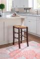 Linon Venezia 2-Piece Walnut Rush Seat Backless Bar Stool Set-5