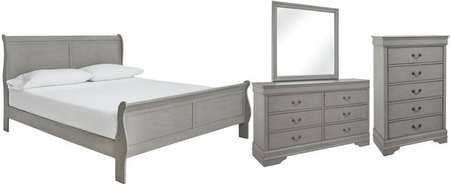 Signature Design by Ashley® Kordasky 4-Piece Dove Gray California King Sleigh Bed Set-0