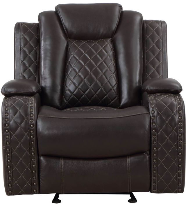 New Classic® Home Furnishings Joshua Walnut Glider Recliner-1