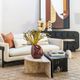 Dovetail Furniture Harrington Black/Cream Coffee Table-1