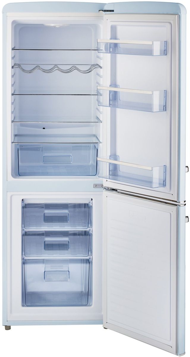 Unique® Appliances Classic Retro 7 Cu. Ft. Powder Blue Counter Depth Bottom Freezer Refrigerator-1