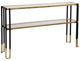 Uttermost® Kentmore Glass Top Console Table with Matte Black and Gold Frame-0