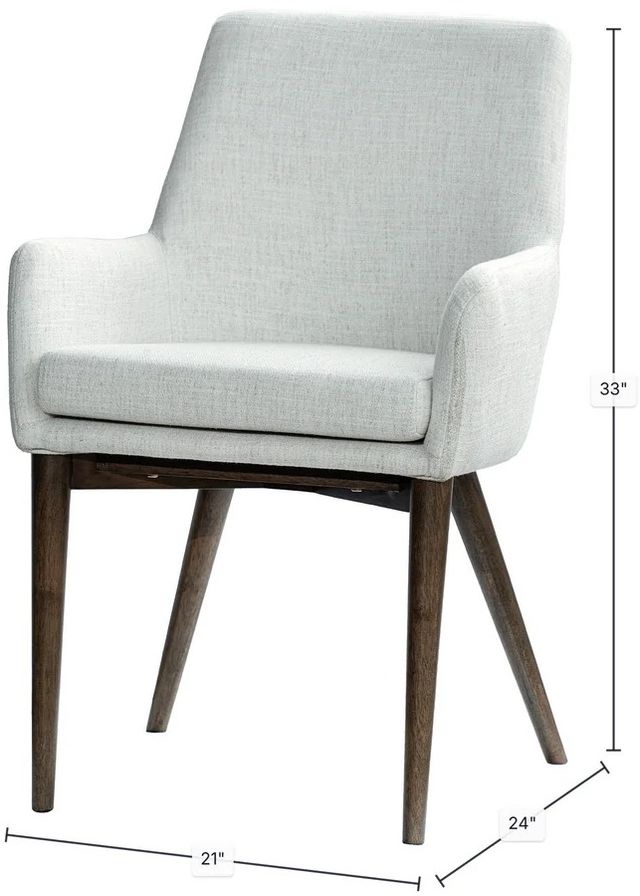 LH Home Fritz Dark Grey/Ivory Dining Arm Chair-2