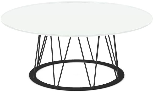 Amisco Calypso White Glass Round Coffee Table-0