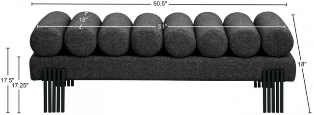 Meridian Furniture Akeela Black Bench-3