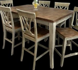 Solid Wood Table & Barstools-1