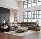 Liberty Furniture Camden 6-Piece Aline Light Gray Leather Power Reclining Curved Sectional-2