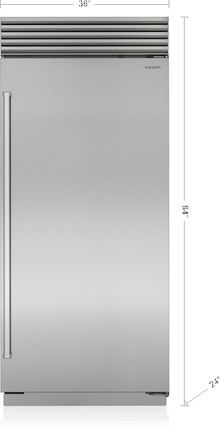 Sub-Zero® Classic Series 36" 22.8 Cu. Ft. Stainless Steel Right Hinge Column Refrigerator-1