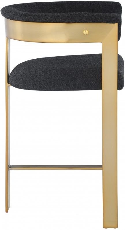 Meridian Furniture Romeo Black/Gold Upholstered Counter Stool-2