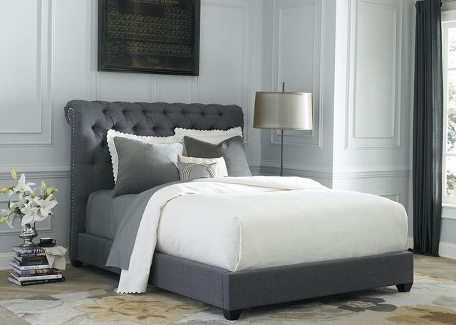 Liberty Furniture Upholstered King Chesterfield Sleigh Headboard-2