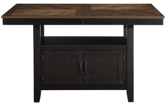 Steve Silver Co. Bermuda Black/Dark Brown Storage Counter Table with Leaf-2