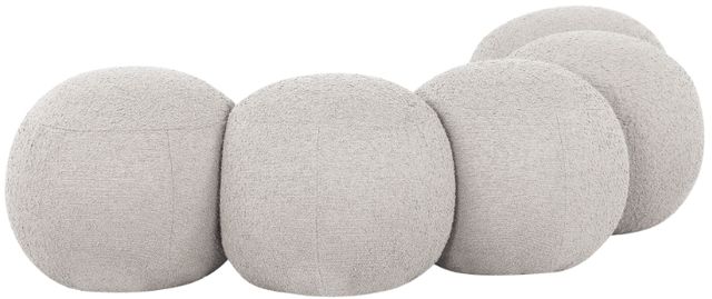 Meridian Furniture Apollo Cream 75" Boucle Fabric Upholstered Bench-3