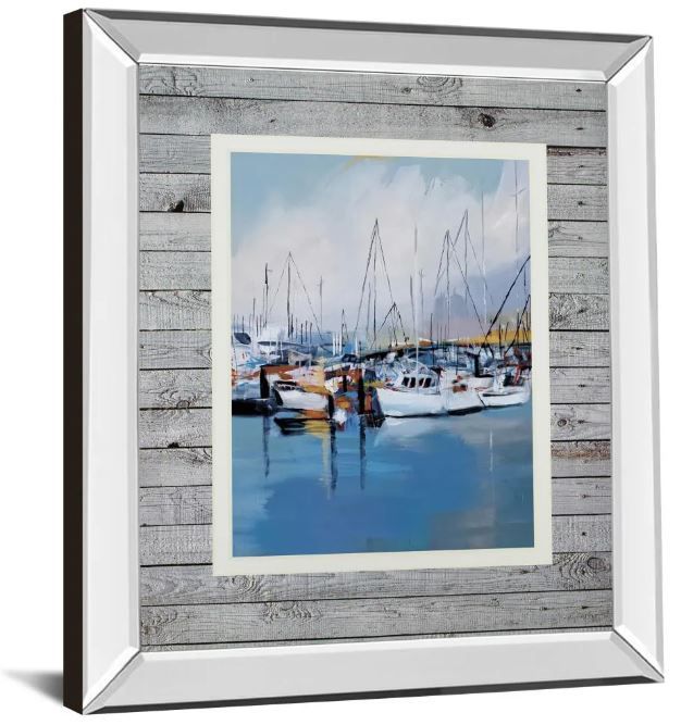 Classy Art Blue Along The Quay by Fitsimmons, A. Mirror Framed Wall Art-1