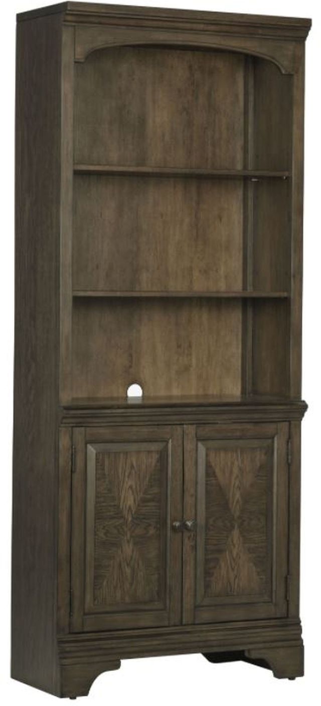 Coaster® Hartshill Burnished Oak Bookcase with Cabinet-1