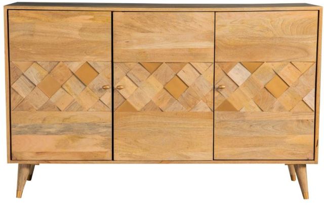 Coaster® Alyssum Natural Checkered Pattern 3-Door Accent Cabinet