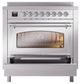 Ilve® Nostalgie II Noblesse 36'' Stainless Steel Pro Style Induction Range with Chrome Trim-3