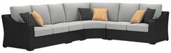 Signature Design by Ashley® Beachcroft 6-Piece Black/Light Gray Fabric/Natural Materials Outdoor Sectional