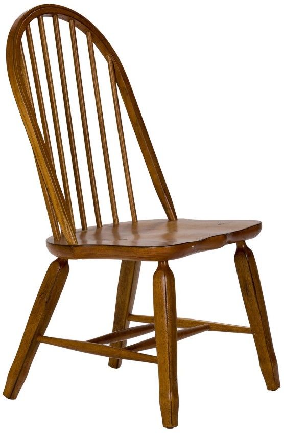 Liberty Furniture Treasures Rustic Oak Bow Back Side Chair-3