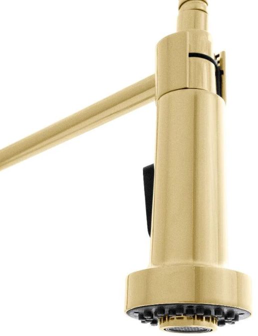 ZLINE Autograph Edition Apollo Polished Gold Pull Down Spring Single Handle Kitchen Faucet-2