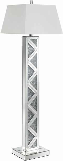 Coaster® Carmen Silver Geometric Base Floor Lamp
