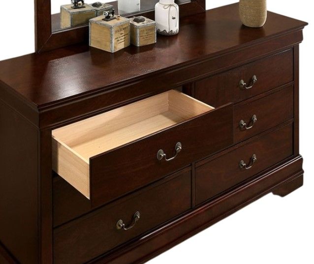 Furniture of America® Louis Philippe Dark Cherry Dresser-2