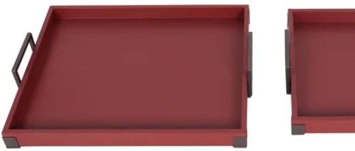 StyleCraft Norman Wyatt Home 2-Piece Red Pear Wooden Tray Set-1