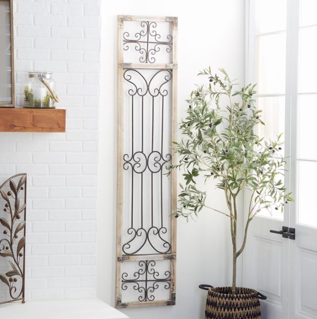 Deco Marche Scroll Ornamental Cream Wall Art Panel-4