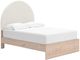 Signature Design by Ashley® Shapella Tan/White Youth Full Upholstered Panel Bed-1