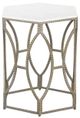 Fairfield® La Bella White End Table with Antique Brass Base-2