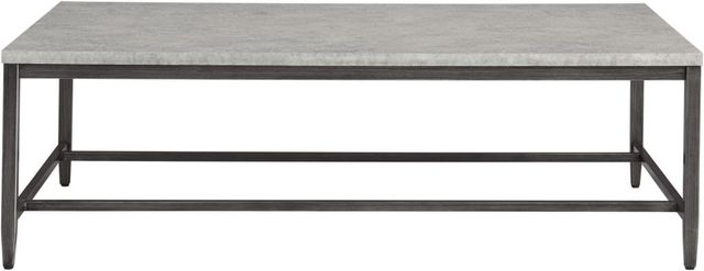 Signature Design by Ashley® Shybourne Gray Coffee Table with Aged Bronze Base-1