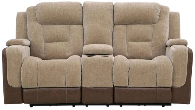 Signature Design by Ashley® Mixed Motion Brownstone Power Reclining Loveseat-2