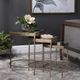 Uttermost® India 3-Piece Antique Brushed Gold Nesting Table Set with Mirror Top-1