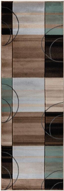 MDA Rugs Glamor Brown/Beige 3'x8' Runner-0