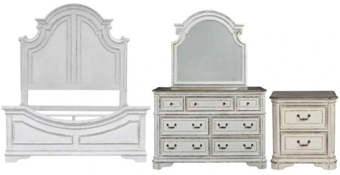 家具 marie Liberty Magnolia Manor 4-Piece Upholstered Bedroom Set in