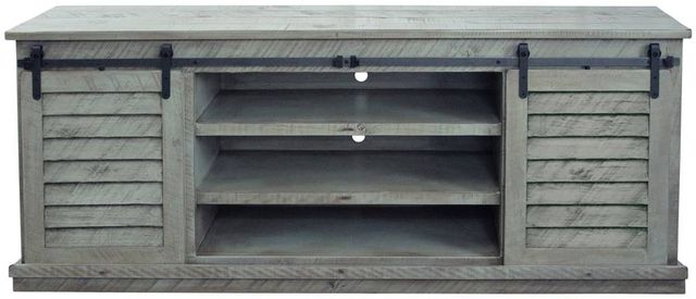 American Heartland Manufacturing Rustic Light Blue Provincial Shutter TV Stand-2