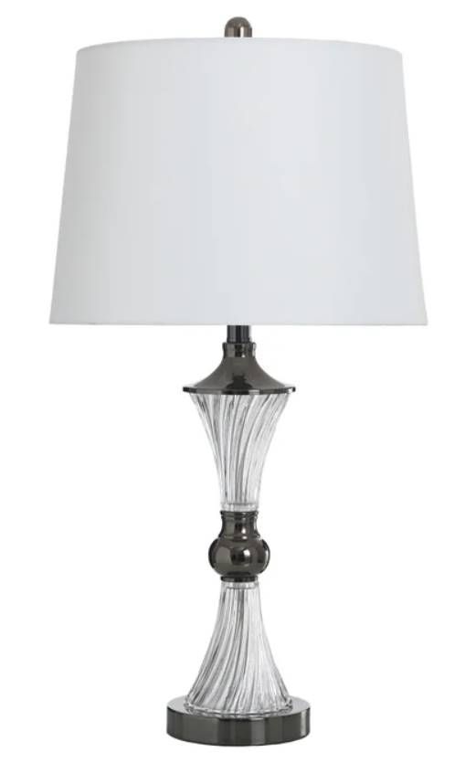 StyleCraft Clear Black Nickle Table Lamp -0