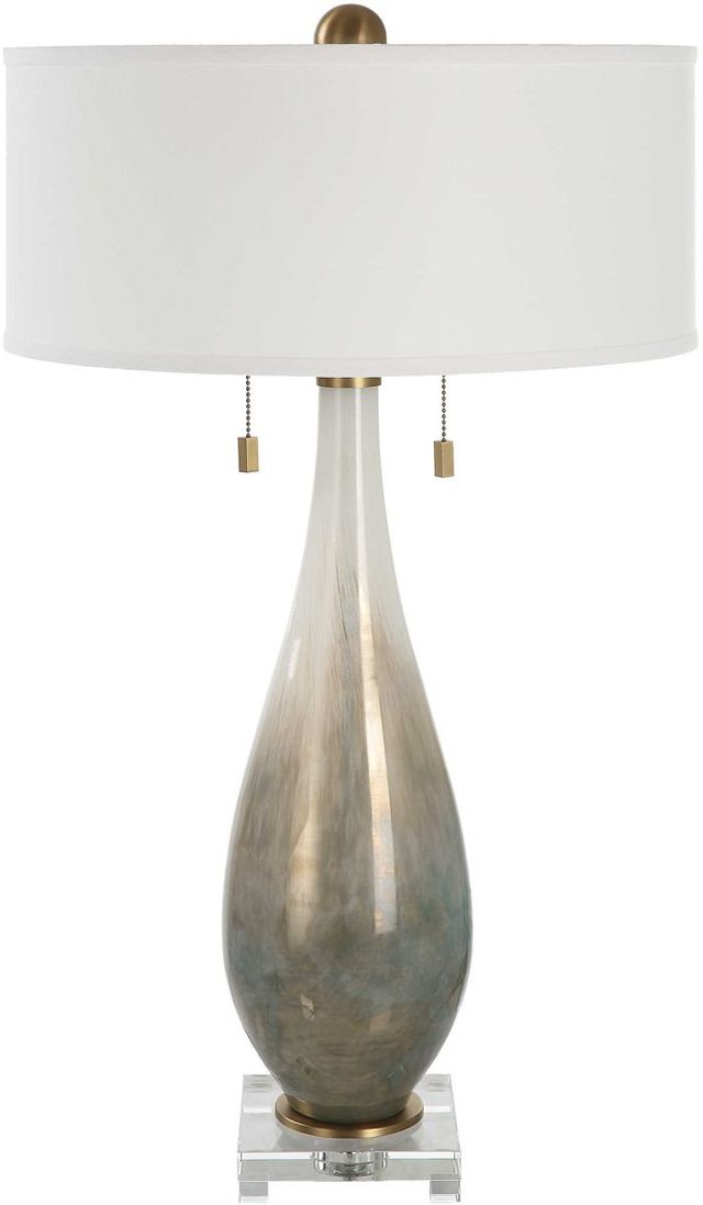 Uttermost® Cardoni Bronze/Gloss White Glass Table Lamp-3